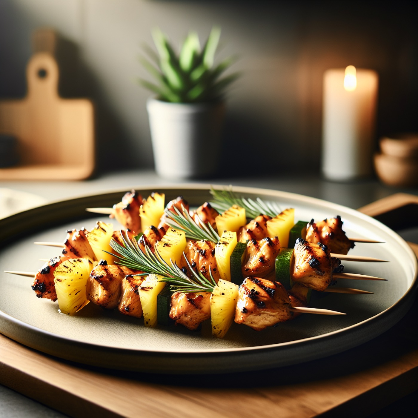 Hawaiian Grilled Pineapple Chicken Skewers with Honey Soy Glaze