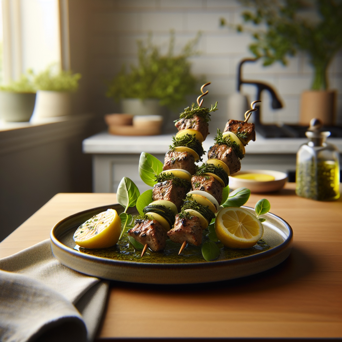 Greek Lemon Herb Lamb Skewers (Grilled Lamb Souvlaki)