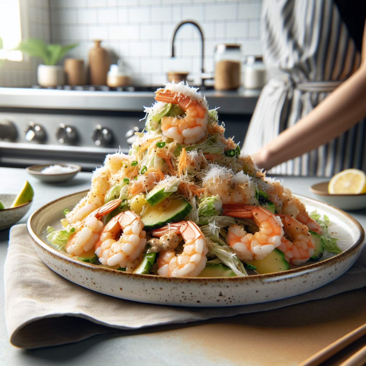 Hawaiian Coconut Shrimp Salad with Lime (Light Spring Recipe)