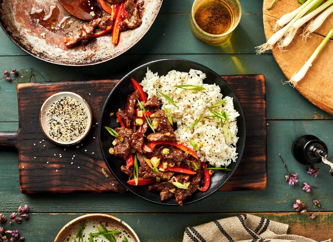 Korean-Style Beef Bowls with Sesame Jasmine Rice (40-Minute Dinner)
